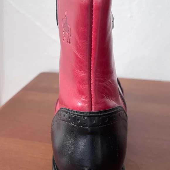 Embassy London Brick Lane Red Ankle Boots - Picture 3 of 5